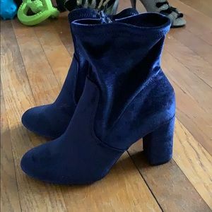 Blue suede booties size 7